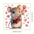 DIDOSOFT Mouse Love Petals Waterproof Toilet Cover Sticker Decals Color