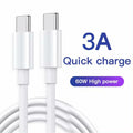 sawdca USB C to USB C Cable 3.3ft 3A 60W Fast Charging White