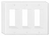VJWEOU Decorative 3-Gang Light Switch Outlet Wall Plate Cover White 3 Pack