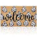 Dunzy Halloween Ghost Welcome Doormat Black Brownish Yellow 17x29 Rectangular