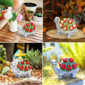 ENOU Solar Garden Turtle Statue Outdoor Patio Yard Decor Large Red Resin