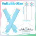 Croknit 16 Pcs Witch Party Favors Blue Pink Princess Crown Wands Gloves