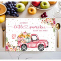 Andrain 50pcs Pumpkin Disposable Paper Placemats 11x17in Pink Flowers