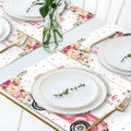 Andrain 50pcs Pumpkin Disposable Paper Placemats 11x17in Pink Flowers
