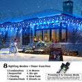 Nielfoi 66ft Icicle Lights 640 LED Blue White Outdoor Indoor Twinkle Curtain