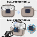 Nimuw Secure Lock Airpods Pro 1st/2nd Gen Case Soft TPU Clear Grey