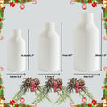 Brighomrom Christmas Ceramic Vases Set of 3 White Ribbed Pineflower Rings