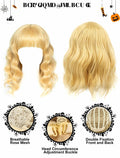 PJPSAA Halloween Singer Costume 3pc Wig Hat Shorts Blonde XL