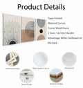 MANPPOP Mid Century Modern Canvas Wall Art Set 3 Black Beige 12x16 Inch