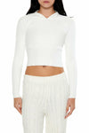 Forever 21 Women's Hooded Raglan Sweater White Size XS