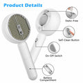 ALAFLY 4-in-1 Cat Steam Brush Grooming Comb Shedding Massage Gray