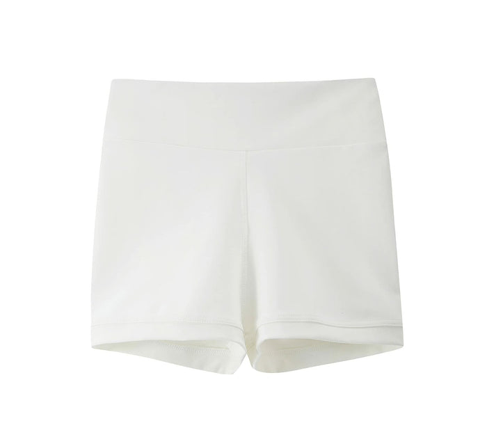 Swdarz Girls White Gymnastics Shorts Spandex Biker 11-12Y