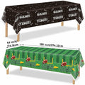 Yavxzvbw Football Party Plates Tablecloth Decor Supplies Green Birthday