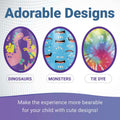 Kids Vomit Bags 20 Pack Disposable Leak Proof Self Sealing Dinosaur Print
