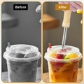 Lusofie 2 Pack Stainless Steel Straw Hole Puncher with Wood Handle