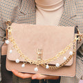 Josojoou 2 Pack Purse Extender Chains Gold Alloy Pearl Accent 10.2 Inch