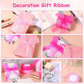 2 Rolls Hot Pink Chiffon Ribbon 1 Inch x 50 Yards Sheer Gift Wrap Crafts