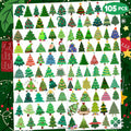 MeoIsDaBest 105 PCS Christmas Tree Temporary Tattoos Multi Color Party Favors