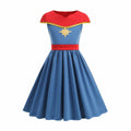 JUIULU Girls Princess Dress Costume Set Blue Size 120 (4-5T)
