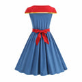 JUIULU Girls Princess Dress Costume Set Blue Size 120 (4-5T)