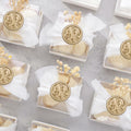 UNIQOOO 3D Leaf Wax Seal Stickers Prosecco Metallic Light Gold 50 Pcs