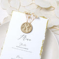 UNIQOOO 3D Leaf Wax Seal Stickers Prosecco Metallic Light Gold 50 Pcs