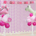 RANERVZ Pink Dog Paw Birthday Decorations Foil Curtain 3.3x6.6ft