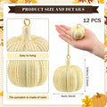 Hiboom 12 Pcs Resin Pumpkin Ornaments Rustic White Gold Fall Decor