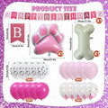 RANERVZ Pink Dog Paw Birthday Decorations Foil Curtain 3.3x6.6ft