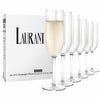 LAURANT Crystal Clear Plastic Champagne Flutes 6.25oz Set of 6 BPA Free USA