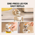 MDZF SWEET HOME Oil Sprayer 2-in-1 21oz Glass Olive Oil Dispenser Grey Panda