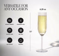 LAURANT Crystal Clear Plastic Champagne Flutes 6.25oz Set of 6 BPA Free USA