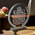 Movdyka Teacher Appreciation Crystal Plaque Decor Clear Circle