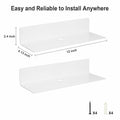 RRG 12 Inch Acrylic Floating Shelves 2 Pack Wall Mounted White