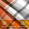 Kcozydecor Fall Pillow Covers 20x20 Orange White Plaid Set of 2 Linen