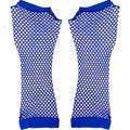 Amscan Blue Long Fishnet Fingerless Gloves 1 Count One Size