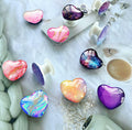 Luhoit Expanding Cell Phone Grip Heart Shape Pink Gold Marble Glass