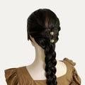 EleOnate Gold Bow Hair Claw Clip Medium Metal Pearls for Women