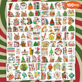 MeoIsDaBest 100 PCS Groovy Christmas Temporary Tattoos Retro Boho Multicolor