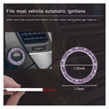 Dickno Bling Crystal Double Rhinestone Car Engine Start Stop Ring Purple 2 PCS