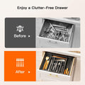 Pipishell Expandable Silverware Drawer Organizer BPA-Free Black 8 Compartments