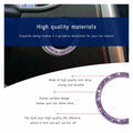 Dickno Bling Crystal Double Rhinestone Car Engine Start Stop Ring Purple 2 PCS