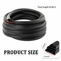 YGDMD 32.8Ft Upgrade Automotive Weather Stripping Thickened Rubber Self-Adhesive