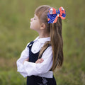 EVKILKJS American Flag Hair Bow Clips for Girls Women 2Pcs 4th of July