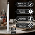 Cacou White Taper Candles 12 Pack 8Hr Burn Unscented Paraffin Wax
