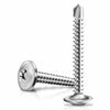 Marysino 100Pcs #8x1-1/2" 410 Stainless Steel Self Tapping Screws Metal