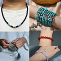 JIYIEW 8mm Glass Beads 24 Colors 575Pcs DIY Jewelry Making Kit Turquoise