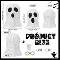 Soulchen Halloween Rattan Ghosts Decor 9.4" & 5.9" Light Up White 2 Pcs