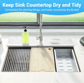 LZMYIVE Faucet Mat Kitchen Sink 24'' White Diatomite Quick Drying Stone Tray