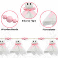 CRAFLOX Pink Halloween Garland Ghost Decor 6.6Ft Wooden Beads Small